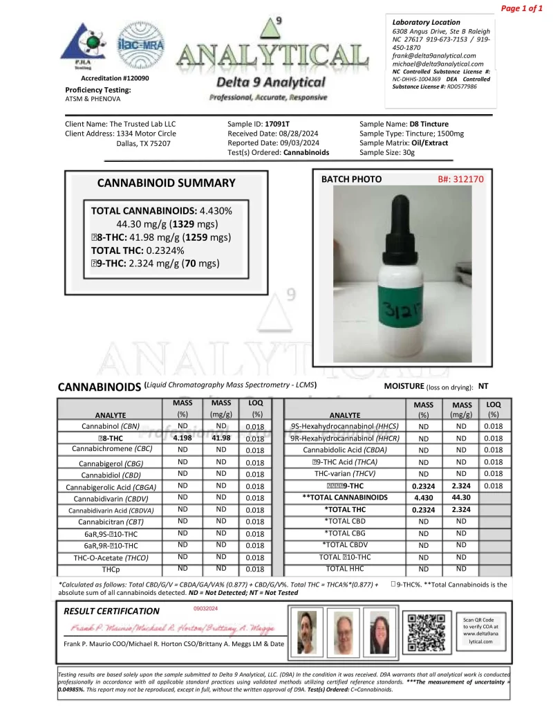 Trusted Delta D8 1,500 MG Oil (30ml) - Image 3