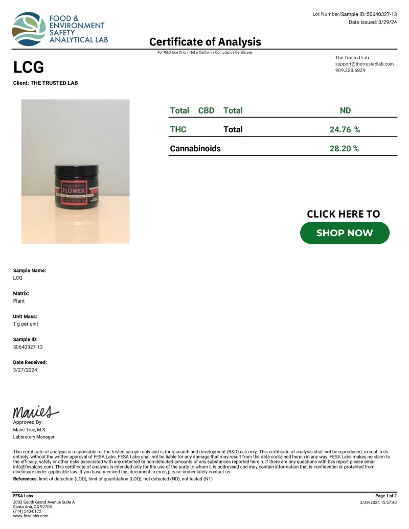 Limited Edition Premium THC-A Lemon Cherry Gelato - Image 2