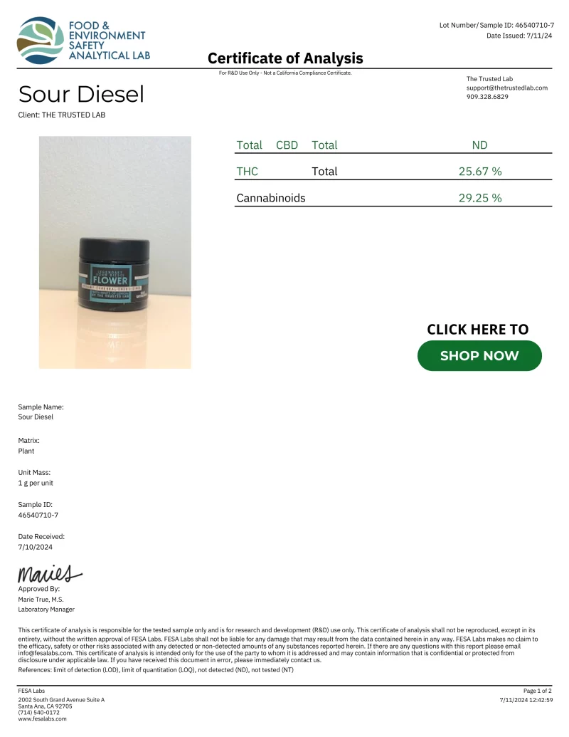 Limited Edition Premium THC-A Sour Diesel - Image 2